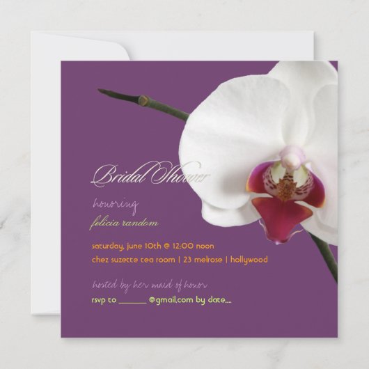 Invitation Pix-Dezines orchidées/phalaenopsis (Dos)