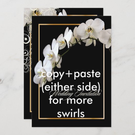 Invitation Pix-Dezines orchidées/phalaenopsis (Devant / Derrière)