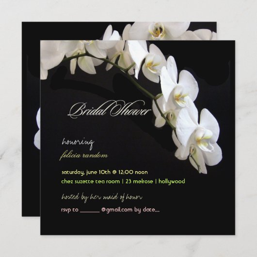 Invitation Pix-Dezines orchidées/phalaenopsis (Devant / Derrière)