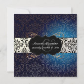 Invitation Pix-Dezines Rossi Damask, bleu nuit (Devant)