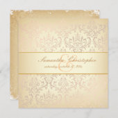 Invitation Pix-Dezines Rossi Damask, Champagne (Devant / Derrière)