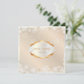 Invitation Pix Dezines Snowflakes, champagne rose sur glace (Debout devant)