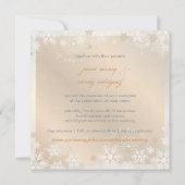 Invitation Pix Dezines Snowflakes, champagne rose sur glace (Dos)