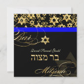 Invitation Pix-Dezines Star de David, Bar Mitzvah (Devant)