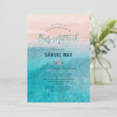 Invitation Pix Dezines surf, aqua beach Bar Mitzvah Invita (Debout devant)