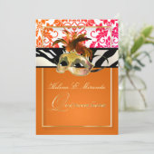 Invitation Pix Dezines Tanza Damask/Quinceanera/Zebra (Debout devant)