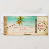 Invitation Pix-Dezines Vintage Beach Boarding Pass (Devant)
