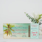 Invitation Pix-Dezines Vintage Beach Boarding Pass (Debout devant)