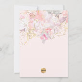 Invitation PixDezin Aquarelle Blush Sweetpeas Christening (Dos)