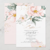 Invitation PixDezin H2 Fleur de Ronce de Roses Baptême (Devant / Derrière)