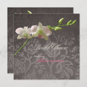 Invitation PixDezine Orchidée rose/douche nuptiale (Devant / Derrière)