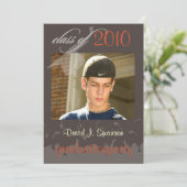 Invitation PixDezines 2011 Diplôme/Photo/Casquette+Gown (Debout devant)