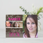 Invitation PixDezines 2011 Diplôme/Photo/Casquette+Gown (Debout devant)