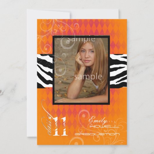 Invitation PixDezines 2011, Orange Harlequin+Zebra (Devant)