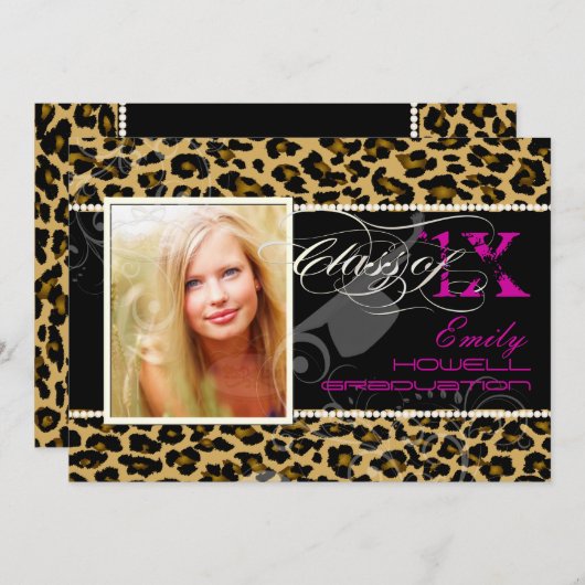 Invitation PixDezines 2012 Grads, teetah print/do-it-yourself (Devant / Derrière)