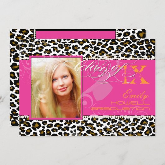 Invitation PixDezines 2012 Grads, teetah print/do-it-yourself (Devant / Derrière)