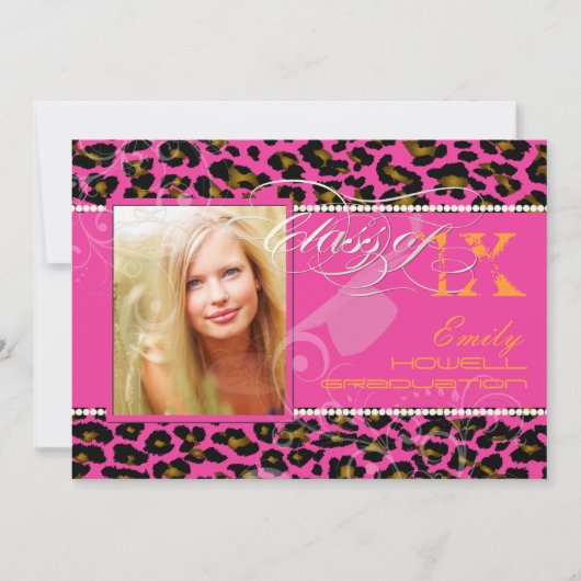 Invitation PixDezines 2012 Grads, teetah print/do-it-yourself (Devant)