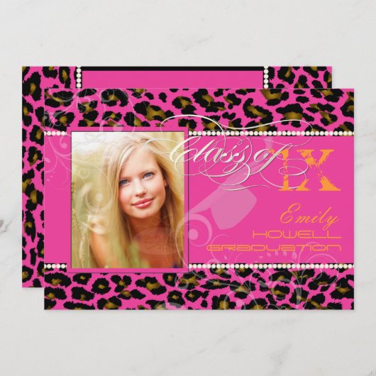 Invitation PixDezines 2012 Grads, teetah print/do-it-yourself (Devant / Derrière)