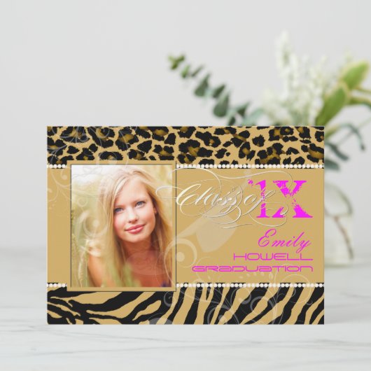 Invitation PixDezines 2012 Grads, zebra+cheetah/do-it-yoursel (Debout devant)