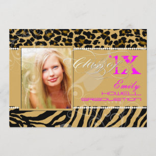 Invitation PixDezines 2012 Grads, zebra+cheetah/do-it-yoursel