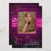 Invitation PixDezines 2012, Zebra Print+Harlequin (Devant / Derrière)