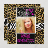 Invitation PixDezines 2013 Grads, cheetah+zebra/do-it-yoursel (Devant / Derrière)