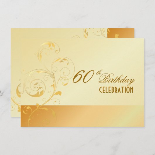 Invitation PixDezines 60 Anniversaire/filigree/DO-IT-YOURSELF (Devant / Derrière)