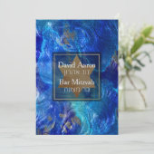 Invitation PixDezines Abstrait Faux Metallic/Bar Mitzvah (Debout devant)