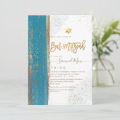 Invitation PixDezines Abstrait moderne Tallit Bar Mitzvah Inv (Debout devant)