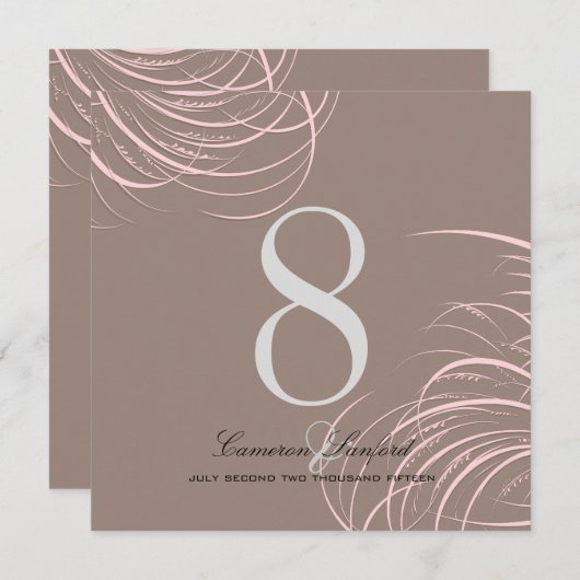 Invitation PixDezines ailes de colombes/numéros de table (Devant / Derrière)