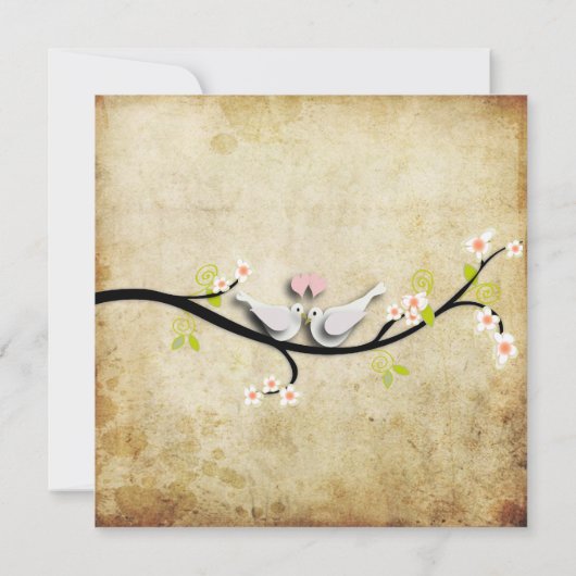 Invitation PixDezines aime les colombes/do-it-yourself couleu (Dos)