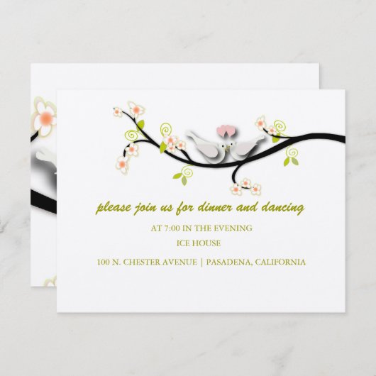 Invitation PixDezines aime les colombes/do-it-yourself couleu (Devant / Derrière)