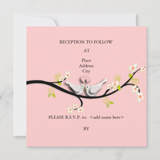 Invitation PixDezines aime les colombes/do-it-yourself couleu (Dos)