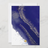 Invitation PixDezines Alcool+Encre Marine Blue Bar Mitzvah (Dos)