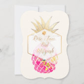 Invitation PixDezines Aloha Ananas/Aquarelle/Bat mitzvah (Devant)