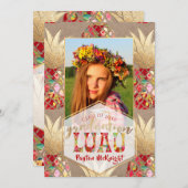 Invitation PixDezines Aloha Ananas, Luau de Remise de Diplôme (Devant / Derrière)