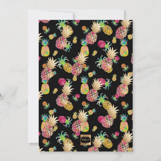 Invitation PixDezines Aloha Ananas/Rose/Luau (Dos)