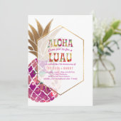 Invitation PixDezines Aloha Hawaiian Pineapples/do-it-yoursel (Debout devant)