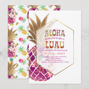 Invitation PixDezines Aloha Hawaiian Pineapples/do-it-yoursel