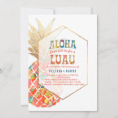Invitation PixDezines Aloha Hawaiian Pineapples/Orange/do-it- (Devant)