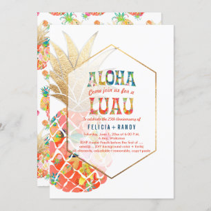 Invitation PixDezines Aloha Hawaiian Pineapples/Orange/DO-IT-