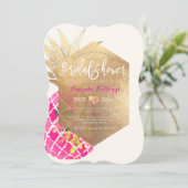 Invitation PixDezines Aloha Pineapple Fête des mariées+Faux G (Debout devant)