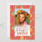 Invitation PixDezines Aloha Pineapples Graduation Luau (Devant)