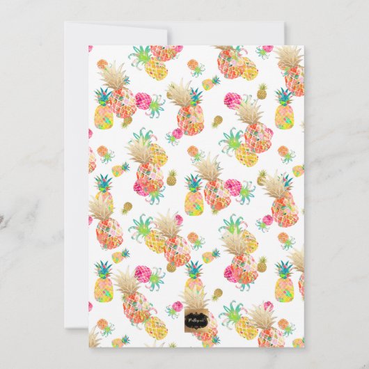 Invitation PixDezines Aloha Pineapples/Orange/Graduation Luau (Dos)