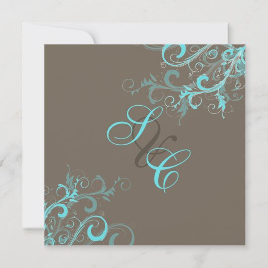 Invitation PixDezines, Aqua + Cocoa (Devant)
