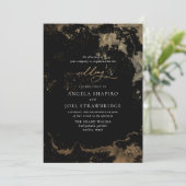 Invitation PixDezines Aquarelle Abstraite Faux Gold (Debout devant)