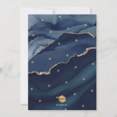 Invitation PixDezines Aquarelle Agate Ardoise Bleu Mitzvah (Dos)