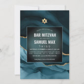 Invitation PixDezines Aquarelle Agate Turquoise Mitzvah Invit (Devant)