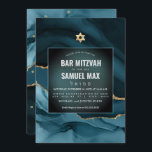 Invitation PixDezines Aquarelle Agate Turquoise Mitzvah Invit<br><div class="desc">PixDezines Bar Mitzvah moderne. Aquarelle Agate en vert turquoise foncé et noir accentué de veines faux or. do-it-yourself pour tout événement,  supprimez simplement les calques inutilisés. Notre design dynamique vous permet de modifier tous les éléments. Copyright © 2021 PixDezines™. Tous droits réservés.</div>