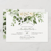 Invitation PixDezines Aquarelle Albâtre Rose Eucalyptus (Devant / Derrière)